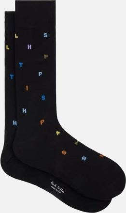 Paul Smith Mens Paul Smith Socks Keanu Stamp - Black - Size: 16/14.5/8/15/8.5/15.5/9/13/13.5/14/6.5/7/7.5/11.5/5/12/5.5/12.5/6/3.5/3/10.5/4/11/4.5/2.5/9.5/10/On