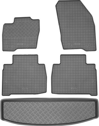 OEM Juego De Alfombrillas De Goma Para Coche Y Alfombrilla Para Maletero Para Ford S-max Ii Van (2014-2019)