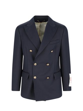 Golden Goose Blue Double Breasted Wool Blend Blazer