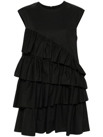 Msgm ruffle-detailing cotton dress - Black