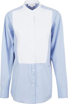Stella McCartney Shirts, female, Blue, 4XS, Flared Short Sleeve Shirt