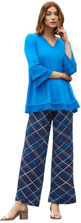 Jessica London Ruffle Layered Sleeve Top in Pool Blue at Nordstrom, Size Medium
