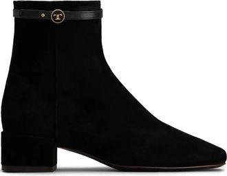 Tod's suede boots - women - Goat Skin/Calf Leather/Rubber/Calf Leather - 36.5 - Black