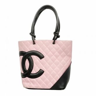 Chanel Black Pink Leather Tote Bag (Pre-Owned)