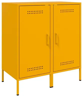 vidaXL Credenze 2 pz Giallo Senape 36x39x79 cm in Acciaio - Vidaxl