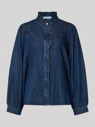Suncoo Regular Fit Jeansbluse mit Rüschen Modell LIVELY in Dunkelblau, Größe XL