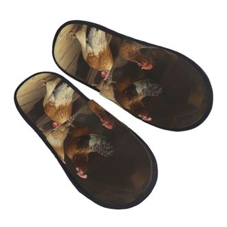 Generic Slippers Roast Chicken Hen Farm Portable Hotel Slippers Furry Anti-Slide Slipper For Room Home Bedroom M