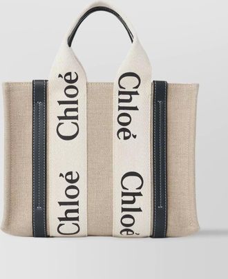 Chlo&eacute; woody small linen tote bag