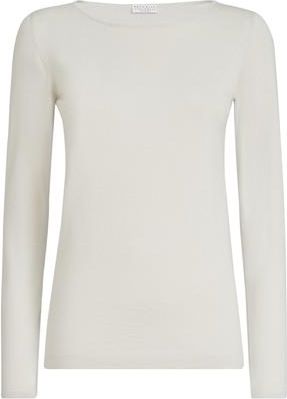 Brunello Cucinelli Cashmere and silk Sparkling sweater in Milk at Nordstrom, Size Xx-Large Eu