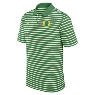 Nike Oregon Ducks Primetime Victory Striped Nike Mens Dri-FIT College Polo in Green | 02LX0BC5UON-QX7