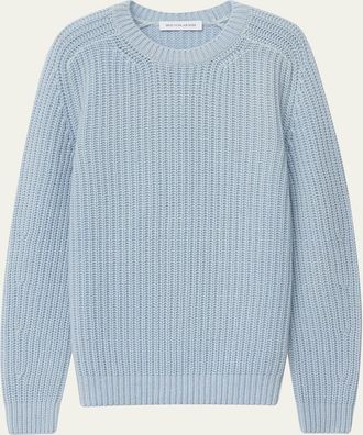 Iris Von Arnim Mens Stonewashed Cashmere Rib-Knit Crewneck Sweater