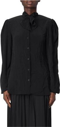Balenciaga Dames, Blouses & Shirts, Zwart, Maat: 2XS Zijde