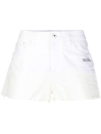 Off-white dipped hem denim shorts - women - Cotton/Cotton - 25