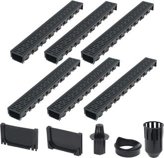 vidaXL Canalette di Drenaggio 6 pz Plastica 6 m - Vidaxl