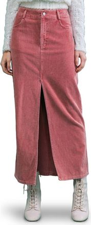 Flying Tomato Washed Corduroy Maxi Skirt in Mauve at Nordstrom Rack, Size Medium