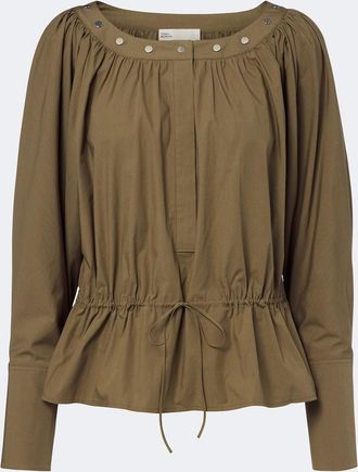 Tory Burch Blusa in popeline di misto cotone con borchie