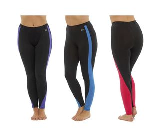 Tom Franks Ladies Sportswear/Fitness Sports Yoga Full Leggings Blue Pink Purple Gym Athlete (Medium, Black/Purple)