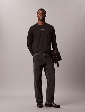 Calvin Klein Camiseta De Manga Larga Con Logo En La Parte Trasera