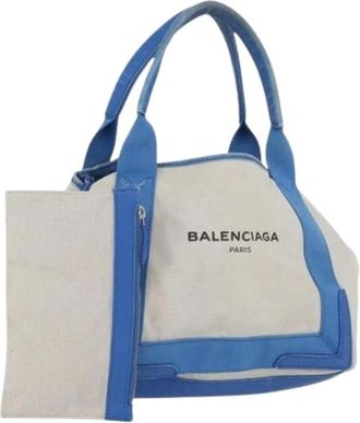 Balenciaga Pre-owned Tote Bags, female, Beige, Size: ONE SIZE Pre-owned Vintage Canvas Tote Bag