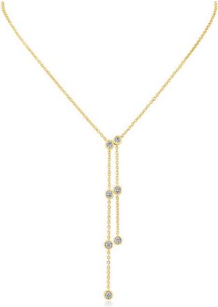 Kenneth Jay Lane Cubic Zirconia Double Drop Y-Necklace in Gold Plated at Nordstrom