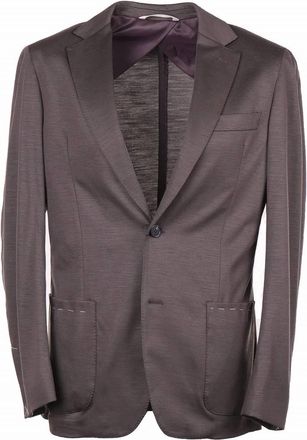 Maurizio Baldassari Mens Jersey Wool Soft Jacket In Chocolate Brown