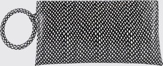 Tom Ford Clutch Aura in pelle di vitello con stampa pitone e manico laterale