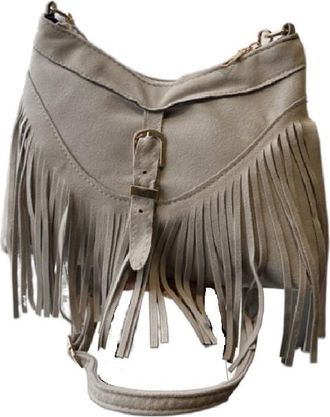 Generic Vintage Women Large Capacity Shoulder Bag, Bohemian Style Matte Texture Single Shoulder Crossbody Bag(Grey)