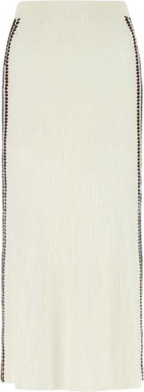 Chlo&eacute; side-stripe pencil skirt - women - Wool - S - Neutrals
