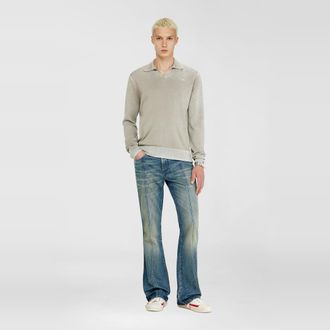 Diesel Polo jumper with faded reverse print - Knitwear - Man - Beige