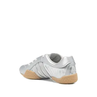adidas Silver Calf Leather Sneakers - Silver