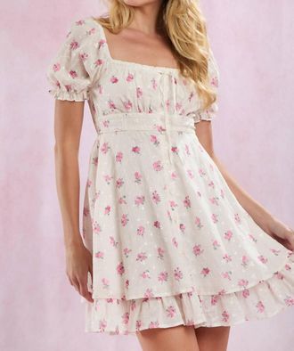 Peach Love California Sienna Rose Mini Dress In White