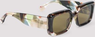 Gucci Green Brown Rectangular Sunglasses