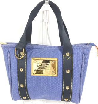 Louis Vuitton Blue Canvas Handbag Tote Bag (Pre-Owned)
