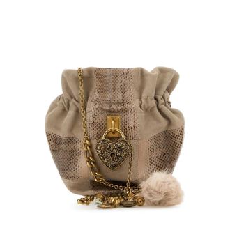 Chlo&eacute; Dove Grey Leather Chain Bucket Bag