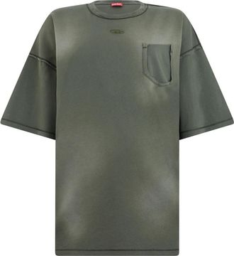 Diesel T-shirt met zak - Heren - T-shirts - Groen - XL - Katoen - Tops