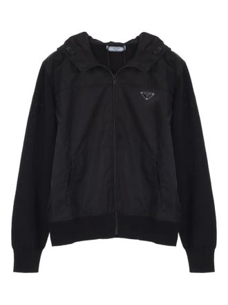 【PRADA】ジップアップ フード付きジャケット関税込み SALE Prada ジップアップ パーカー | ブラック | FARFETCH JP