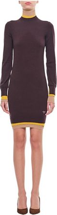 Fendi Knitted Dresses, female, Purple, Size: XS Short Dress with Layered Trims