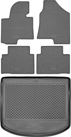 OEM Juego De Alfombrillas De Goma Para Kia Sportage Iii Suv (2010-2015) + Alfombrilla Para El Maletero