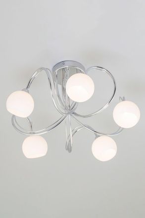 BHS Large Soni Pendant Ceiling Light in Metallic Silver