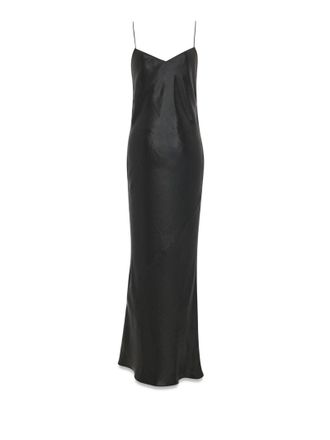 Saint Laurent Long Satin Dress With Thin Straps