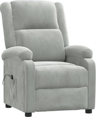 vidaXL Sillón reclinable eléctrico de terciopelo gris claro Vidaxl
