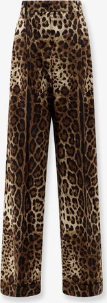 Dolce & Gabbana Pantaloni in lana stretch con stampa animalier - DOLCE & GABBANA - gender_Woman