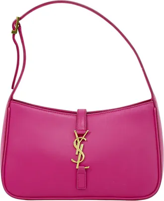 Saint Laurent Le 5 A 7 Hobo Leather Pink Leather Bag (Pre-Owned)