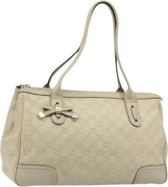 Gucci Pre-owned Vintage Tote Bag - Dames - Vintage Handtas - Beige - ONE Size - Leer - Vintage