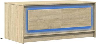 vidaXL Coffee Table with led Lights Sonoma Oak Engineered Wood Vidaxl