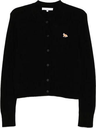 Maison Kitsuné Cardigan con ricamo - Nero