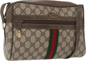 Gucci Pre-owned Vintage GG Canvas Schoudertas - Dames - Vintage Schoudertas - Beige - ONE Size - Leer - Vintage