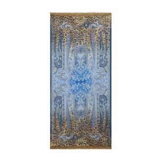 Etro Etro, Winter Scarves, male, Multicolor, Size: ONE SIZE Wool-blend Scarf with Degrad&eacute; Animal Motif