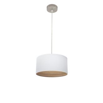 Fabrilamp Fabrilamp - Colgante Tatiana 1xe27 Niquel/blanco-mad.clara Regx30x30 Cm