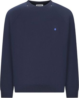 Jil Sander Felpa CN EMB - - Sweatshirts & Hoodies - Uomo - Blu - M